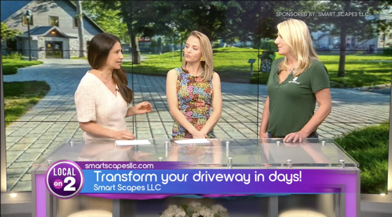 Smarter Scapes LLC's Kelly Williamson on Local on 2 talking about paver overlays for driveway repair in Nashville