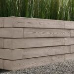 Techo-Bloc Borealis wood-look retaining wall installed by Smarter Scapes in Nashville TN - Hazelnut Brandy color option