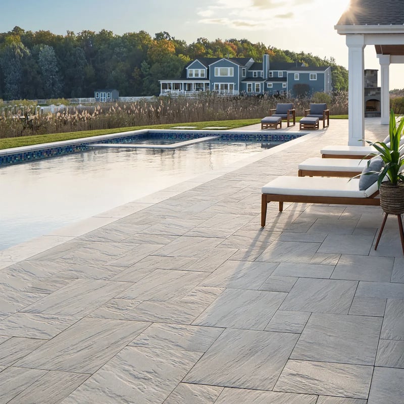 Techo-Bloc Everest natural-look patio slab installed by Smarter Scapes in Nashville TN