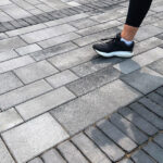 Unilock Artline linear paver driveway installed by Smarter Scapes in Nashville TN - Midnight Sky color option