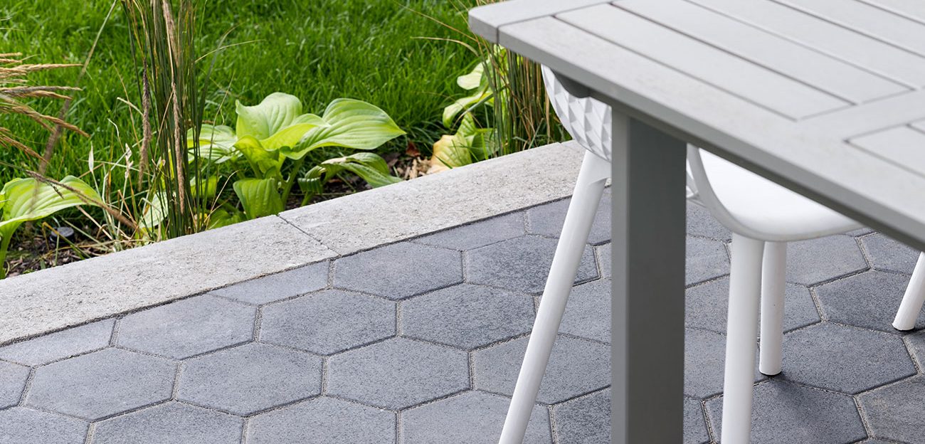 Unilock Hex hexagonal paver patio installed by Smarter Scapes in Nashville TN