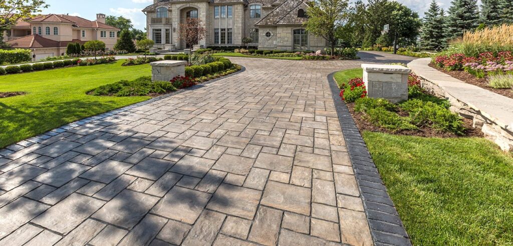Unilock Thornbury permeable paver driveway installed by Smarter Scapes in Nashville TN