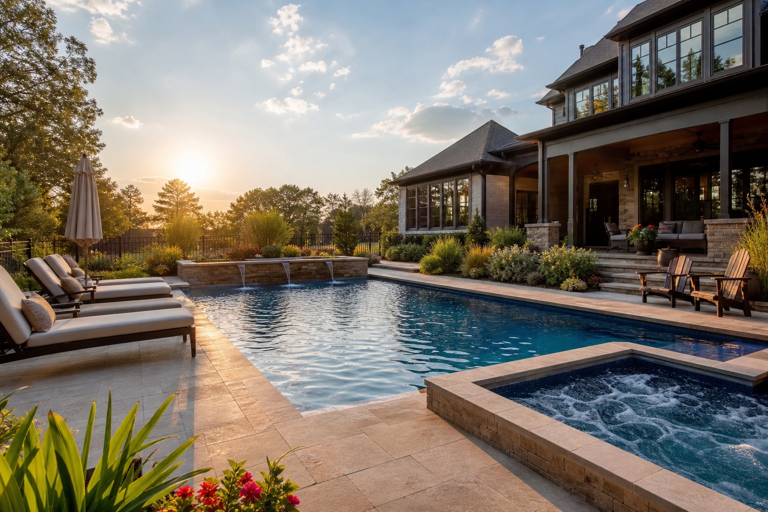 Pool deck paver installation in Nashville TN by Smarter Scapes