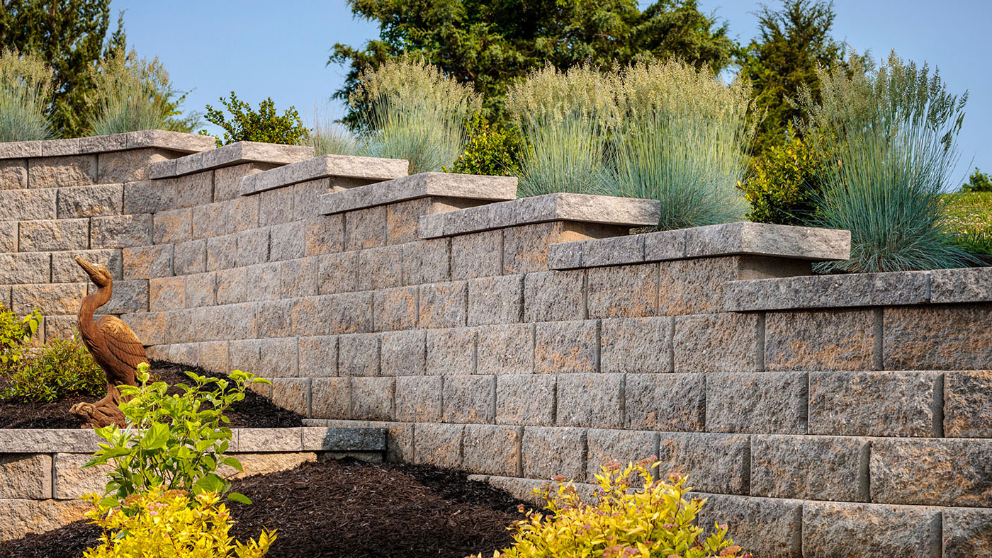 Anchor Diamond Straight Face modular retaining wall block installed by Smarter Scapes in Nashville TN
